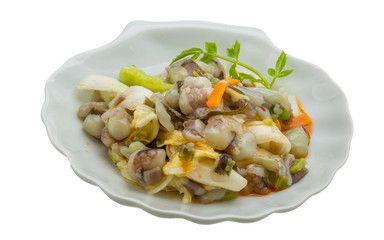 Raw octopus salad