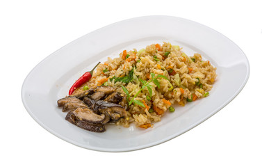Fried rice with mushrooms