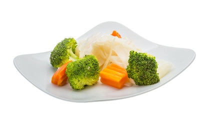 Boiled cabbage and broccoli