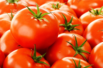 Fresh organic tomatoes on street stall