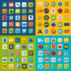 Set of summer tourism icons