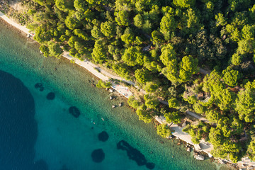 aerial view of croatia coast line