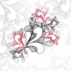 Abstract doodle style background on white