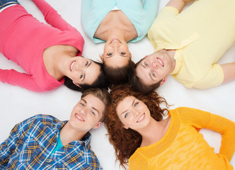 group of smiling teenagers