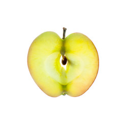 Apple slice isolated on white