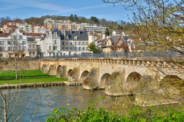 France, the picturesque city of Meulan - obrazy, fototapety, plakaty