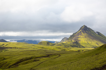 Obraz na płótnie Canvas Panorama of Icelandic mountains