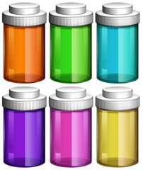 Colourful transparent bottles