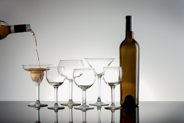 Pouring Rose' wine.