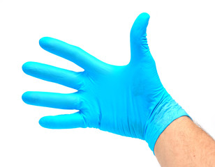 Man's hand in a glove