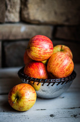 Apples on wooden background