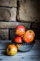 Apples on wooden background