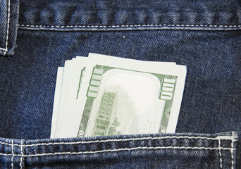 U.S. dollars in the back jeans pocket
