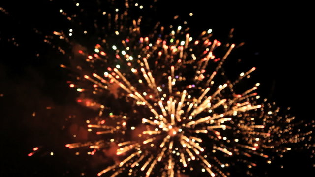 Firework out of focus - bokeh background.  Find similar clips in