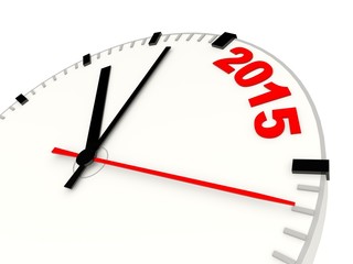 Clock with 2015 New Year sign