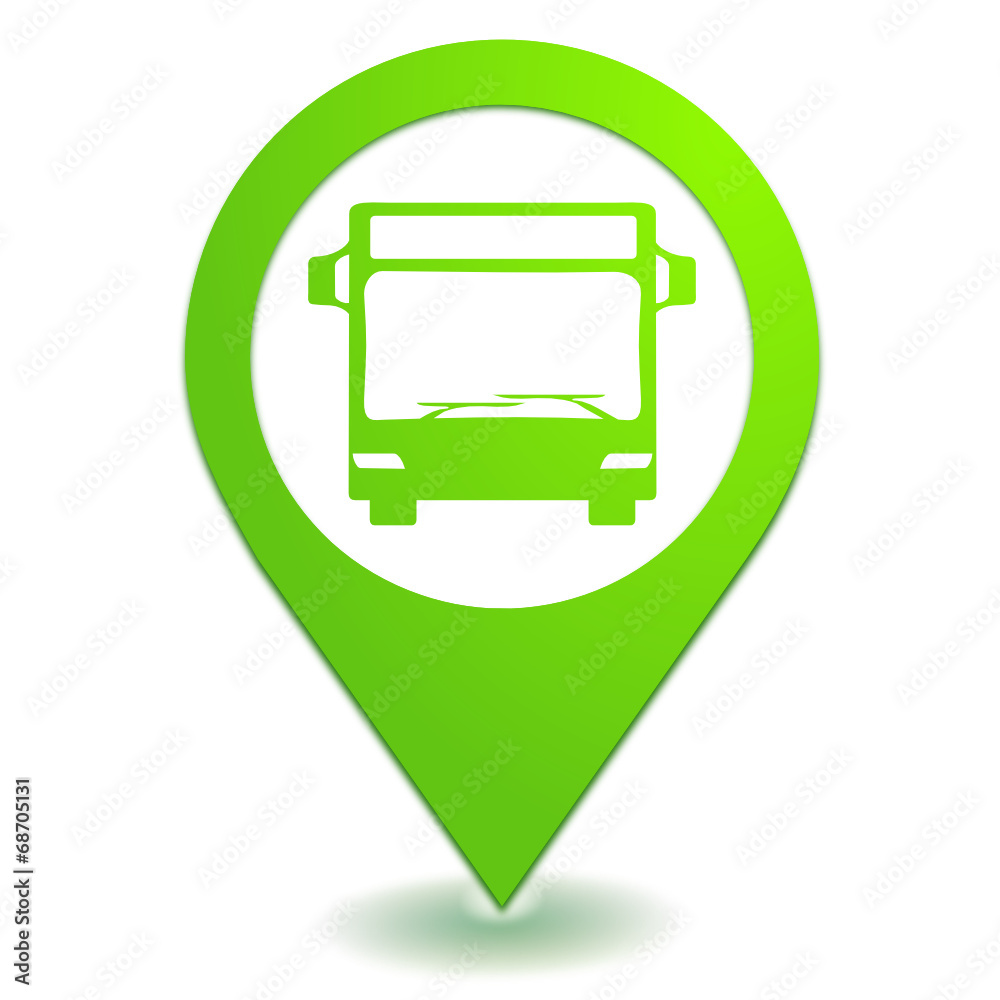 Poster bus sur symbole localisation vert
