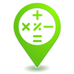 calculatrice sur symbole localisation vert