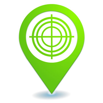 cible sur symbole localisation vert