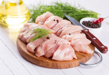 Raw chicken meat
