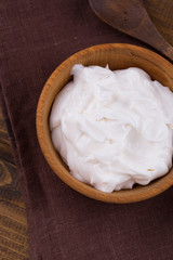 Sour cream or yogurt.