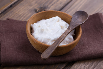 Sour cream or yogurt.