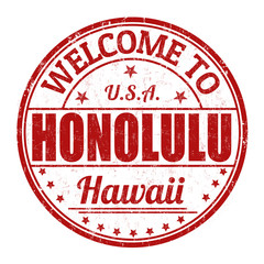 Welcome to Honolulu stamp