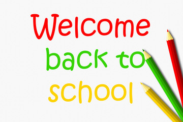 Back to school text on background