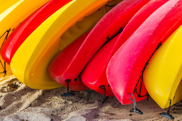 colored kayaks