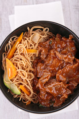 noodles and beef