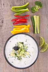 yogurt sauce and vegetables