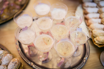 Glasses with champagne