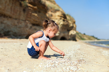 girl on the beach by the sea