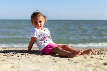 girl on the beach by the sea