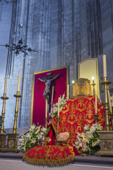 Fototapeta na wymiar Interior of the Cathedral, Los Santos Justos ,Alcala de Henares,