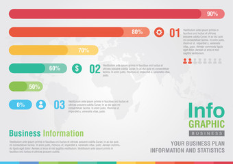 Fototapeta na wymiar Business bar percentage chart infographic. Business report creat