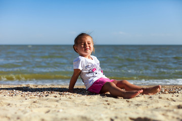 girl on the beach by the sea