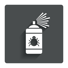 Bug disinfection sign icon. Fumigation symbol.