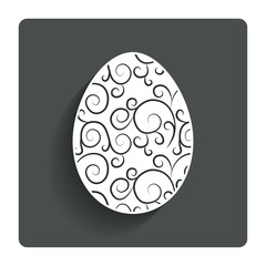 Easter egg sign icon. Easter tradition symbol.