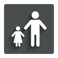 One-parent family with one child sign icon.