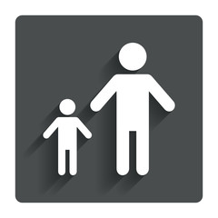 One-parent family with one child sign icon.