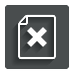Obraz premium File document stop icon. Delete doc button.