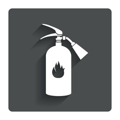 Fire extinguisher sign icon. Fire safety symbol.
