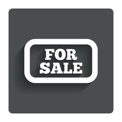 For sale sign icon. Real estate selling.