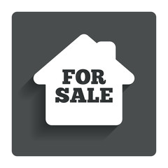 For sale sign icon. Real estate selling.