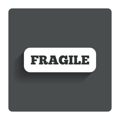 Fragile parcel icon. Package delivery symbol.