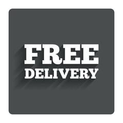 Free delivery sign icon. Delivery button.