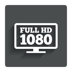 Full hd widescreen tv. 1080p symbol.