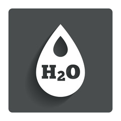 H2O Water drop sign icon. Tear symbol.