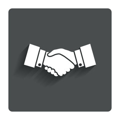 Handshake sign icon. Successful business symbol.