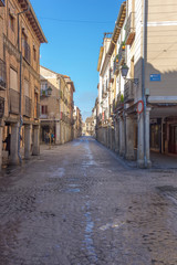 Cobbled streets of the old town of Alcala de Henares, Spain